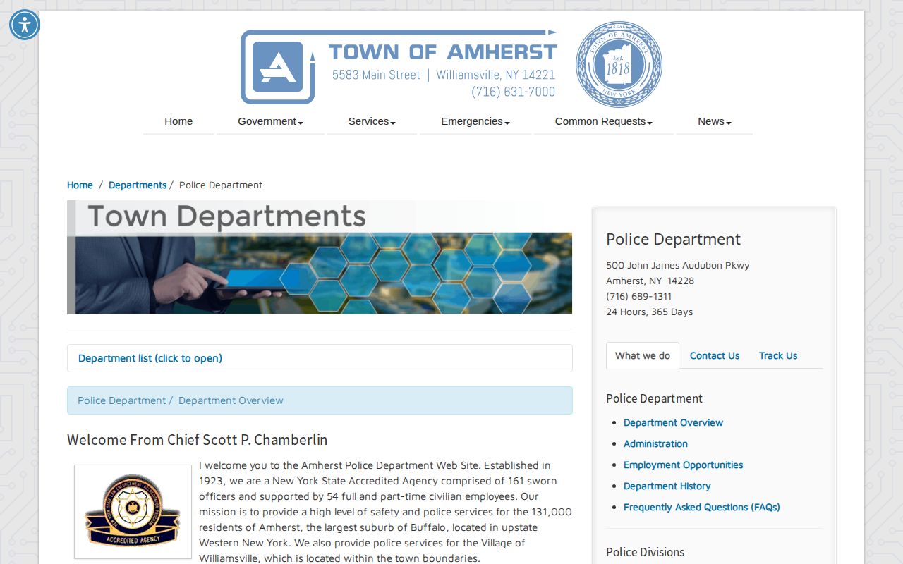 Amherst Police Department arrest-record contact source